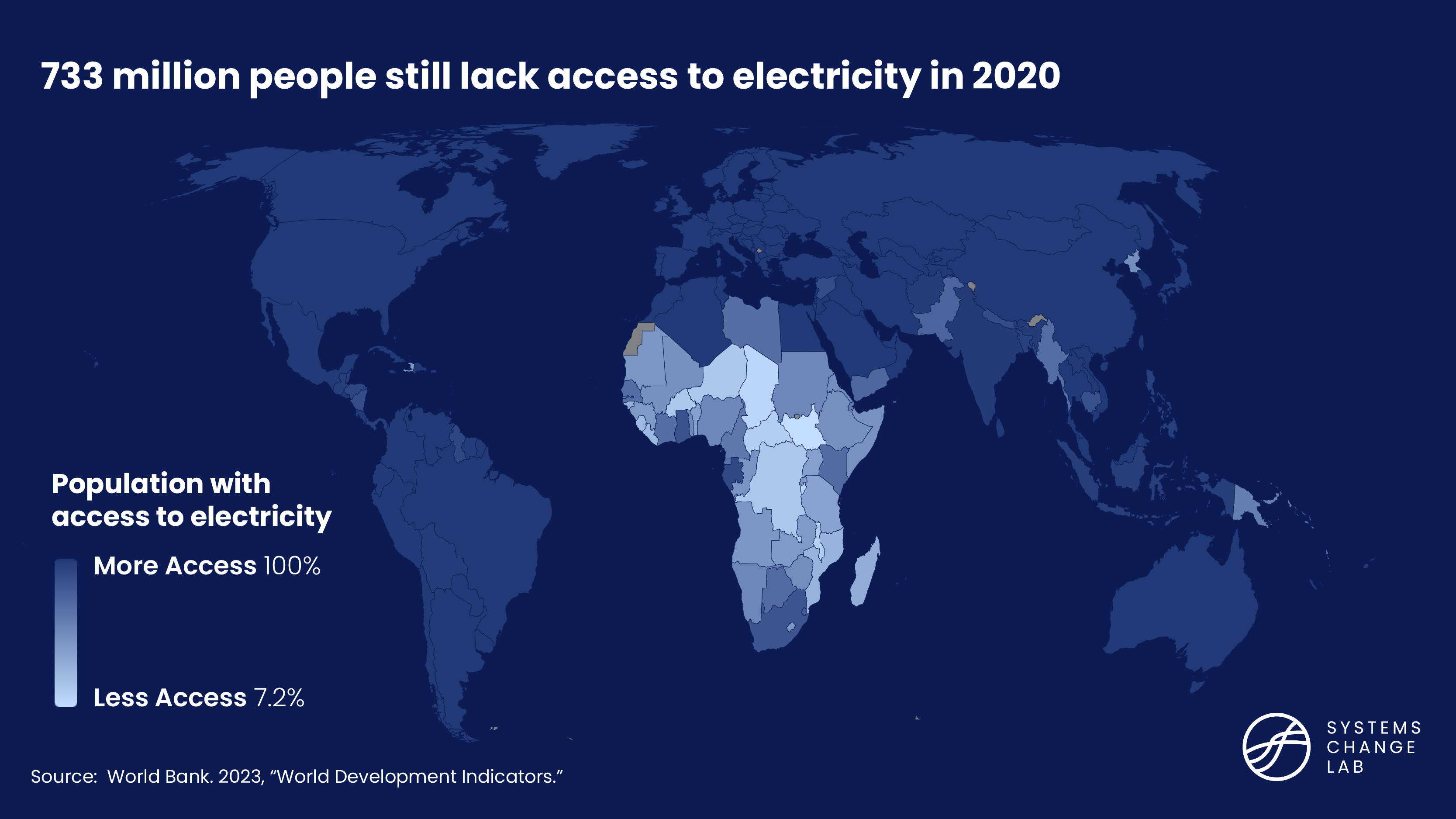 Population without access to electricity map, 733 million people still lack access to electricity in 2020
